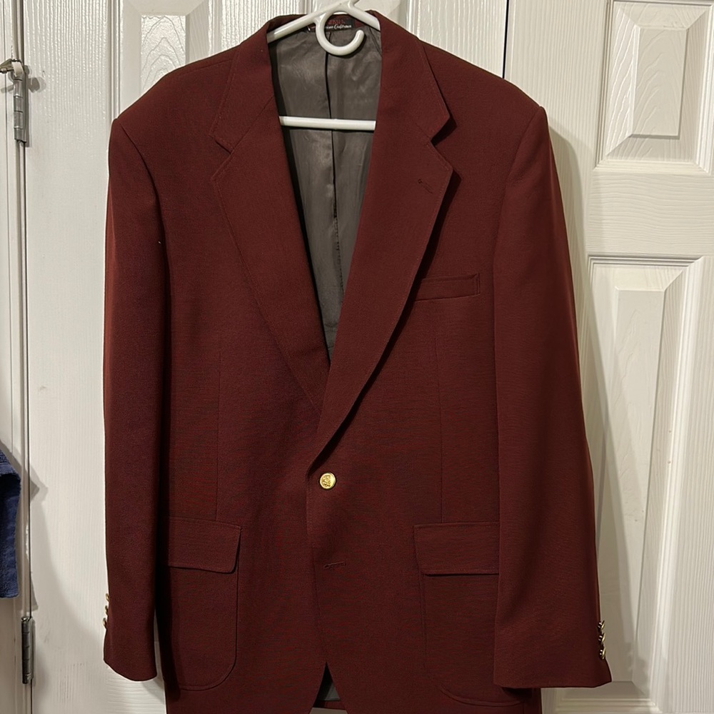 Sporty Stafford men's red maroon sport coat Blazer Size 43